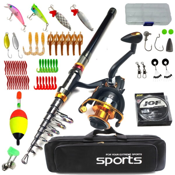 1.8-3.6m feeder rod combo carbon telescopic spinning fishing rod reel set short travel pole boat stick bass carp pike full kit - Image 3