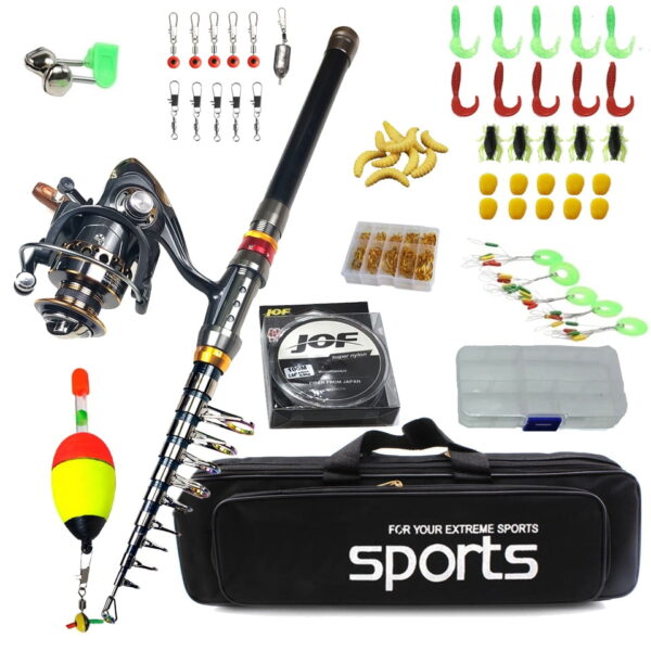 1.8-3.6m feeder rod combo carbon telescopic spinning fishing rod reel set short travel pole boat stick bass carp pike full kit