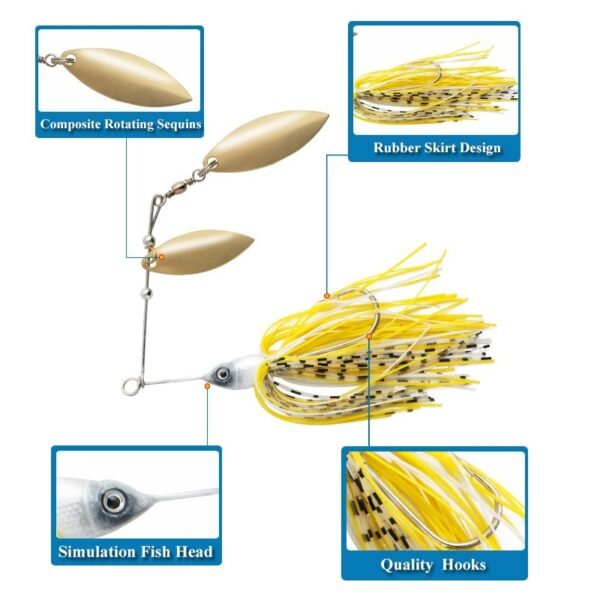 1PCS Spinner Bait 10G 16G Metal Hard Fishing Spinnerbait