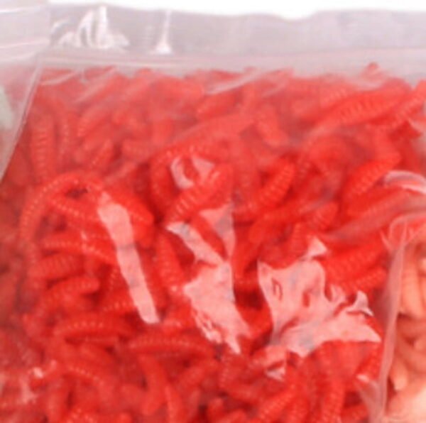 50pcs/bag fishing lure  2cm 0.3g Maggot Grub Soft Fishing Lure