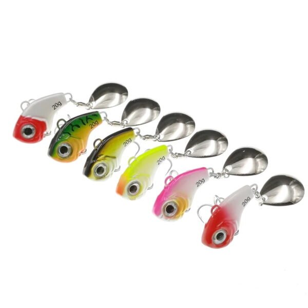 5Pcs Rotating Metal VIB vibration Bait Spinner Spoon Fishing Lures 5/10/15/20g