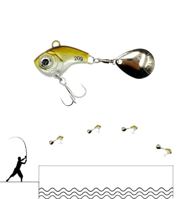 5Pcs Rotating Metal VIB vibration Bait Spinner Spoon Fishing Lures 5/10/15/20g