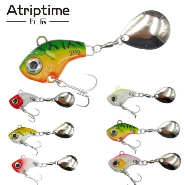 5Pcs Rotating Metal VIB vibration Bait Spinner Spoon Fishing Lures 5/10/15/20g