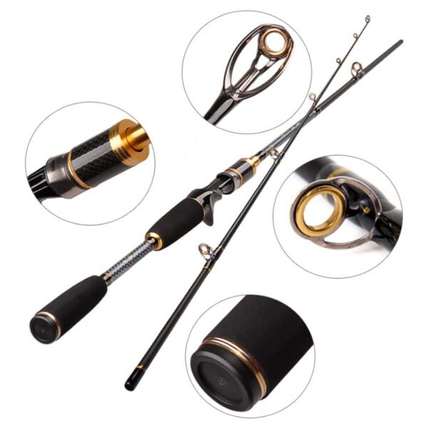 Fishing Rod High Carbon M Fishing Tackle 1.8M Ultra Light Carbon 2 Section Spinning Wheel Cast Rod 4-28g Fishing Equipment - Image 4