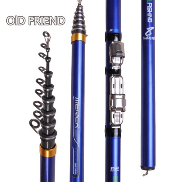 Blue carbon fiber Spinning Rod 3.6M 4.5M 5.4M 6.3M Spinning Fishing Rod Telescopic Rock Fishing Rod Carp Feeder Rod - Image 6