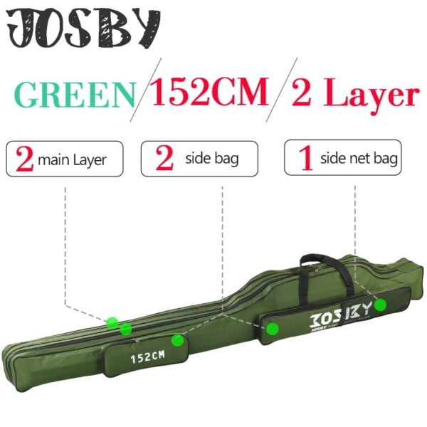 Portable Foldable Fishing Rod Carrier Fish Pole Tools Storage Bag Case - Image 6