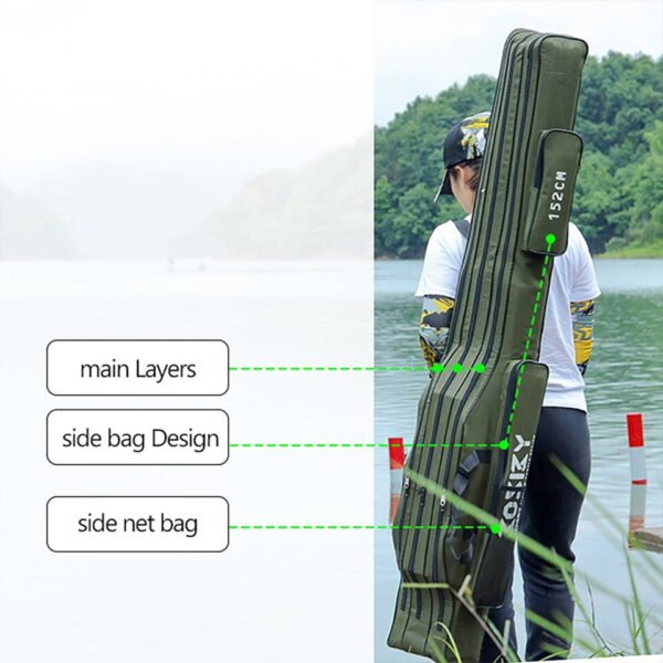 Portable Foldable Fishing Rod Carrier Fish Pole Tools Storage Bag Case - Image 21