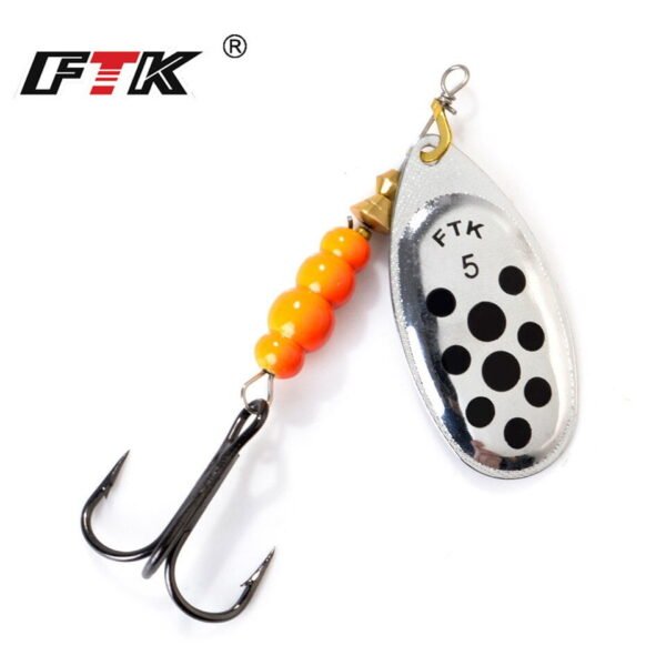 FTK Spinner Bait Hard Spoon Metal Fishing Lures With Treble Hooks - Image 8