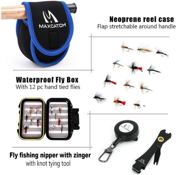 Maximumcatch 3-8WT Fly Fishing Rod And Reel Combo Set 8'6''/9' Medium-fast Fly Rod Pre-spooled Fly Reel & Line &Triangle Tube - Image 9