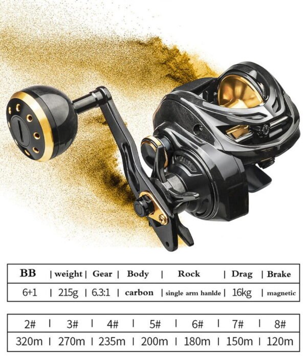 Violent Metal Rocker Profile Baitcasting Reel 16KG Max Drag 9+1 Bearings Slow Carp Fishing Reel Drum Sea Fishing Wheel Saltwater - Image 4