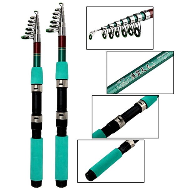 Fishing Rod Combo 1.8-3.6M Telescopic Fishing Rod and Spinning Fishing Reel Fishing Set Carp Fishing Rod Reel Kit - Image 3