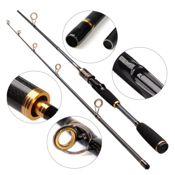 Fishing Rod High Carbon M Fishing Tackle 1.8M Ultra Light Carbon 2 Section Spinning Wheel Cast Rod 4-28g Fishing Equipment - Image 7