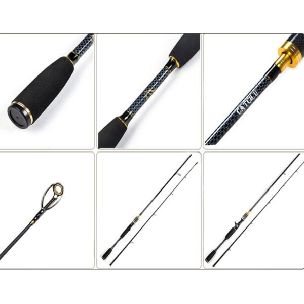 Fishing Rod High Carbon M Fishing Tackle 1.8M Ultra Light Carbon 2 Section Spinning Wheel Cast Rod 4-28g Fishing Equipment - Image 6