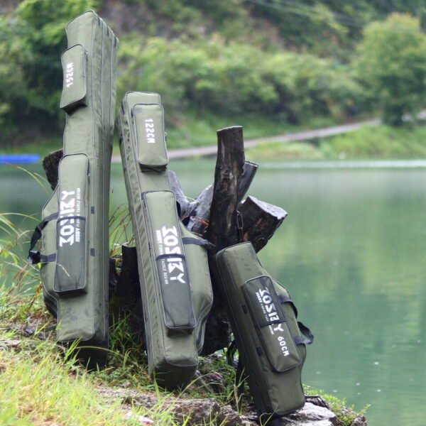 Portable Foldable Fishing Rod Carrier Fish Pole Tools Storage Bag Case - Image 11