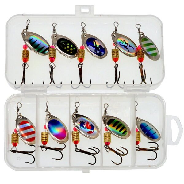 10pcs Crankbaits Fishing Peche Spinner Fishing Lures Wobblers Metal Sequin Trout Spoon With Hooks for Carp Fishing Pesca - Image 4