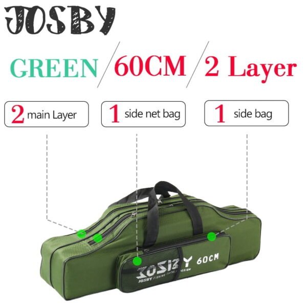 Portable Foldable Fishing Rod Carrier Fish Pole Tools Storage Bag Case - Image 16
