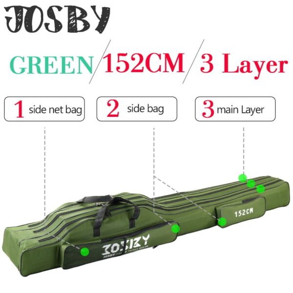 Portable Foldable Fishing Rod Carrier Fish Pole Tools Storage Bag Case - Image 8