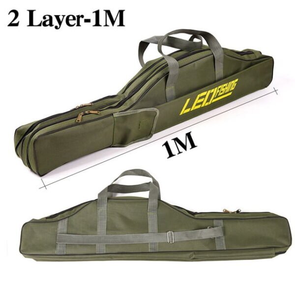 Portable Foldable Fishing Rod Carrier Fish Pole Tools Storage Bag Case - Image 17