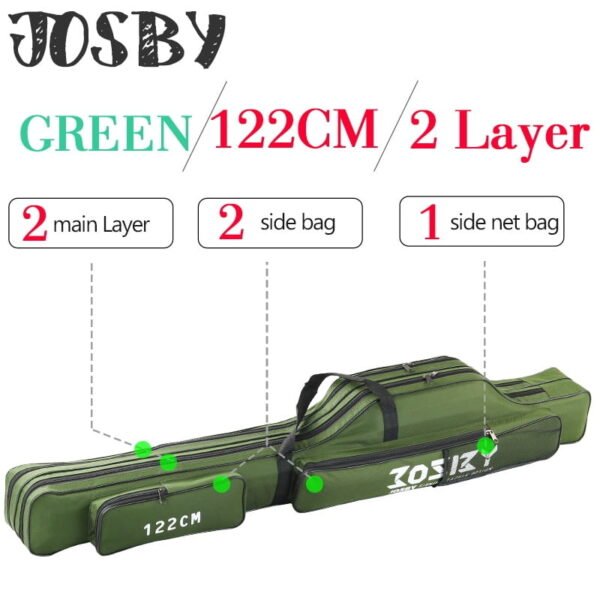 Portable Foldable Fishing Rod Carrier Fish Pole Tools Storage Bag Case - Image 13