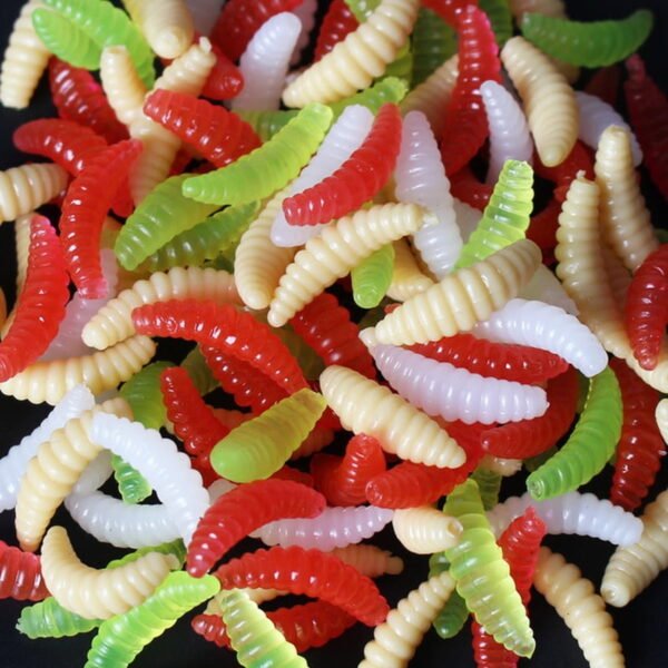 50pcs/bag fishing lure  2cm 0.3g Maggot Grub Soft Fishing Lure - Image 5