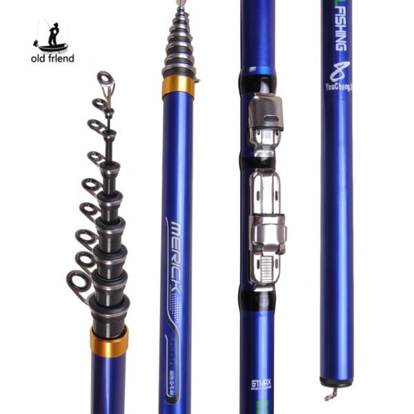 Blue carbon fiber Spinning Rod 3.6M 4.5M 5.4M 6.3M Spinning Fishing Rod Telescopic Rock Fishing Rod Carp Feeder Rod