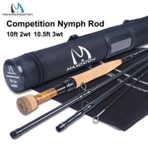 Maximumcatch 2/3WT Competition InTouch Nymph Fly Rod IM12/40T+46T Carbon Fiber 10/10.5FT Moderate Euro Nymphing Fly Fishing Rod