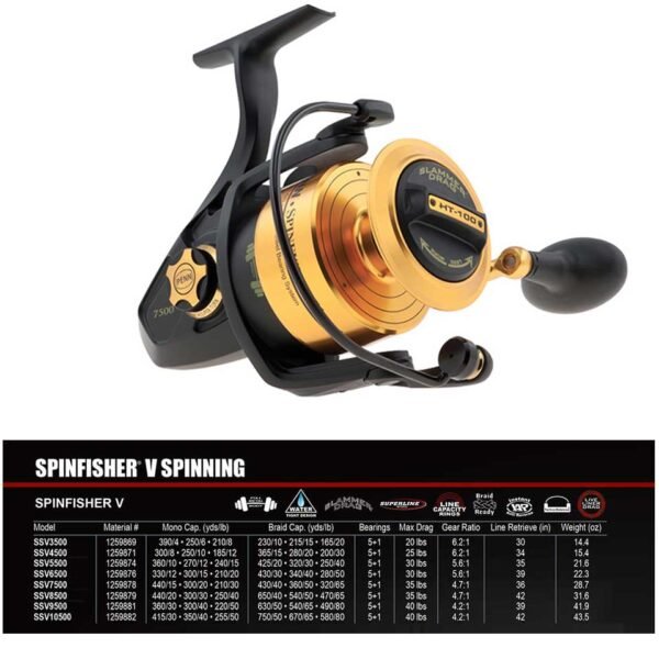 PENN SSV/SSVI Fishing reel 7500/9500/10500 Corrosion protection Seawater spinning wheel Max 13kg 4.7:1/4.2:1 Sea Spinning Reel - Image 11