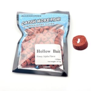 100pcs Red Carp Fishing Hollow Bait Grass Carp Baits Fishing Baits Lure Formula Insect Particle Boilie Pellets Hook Up