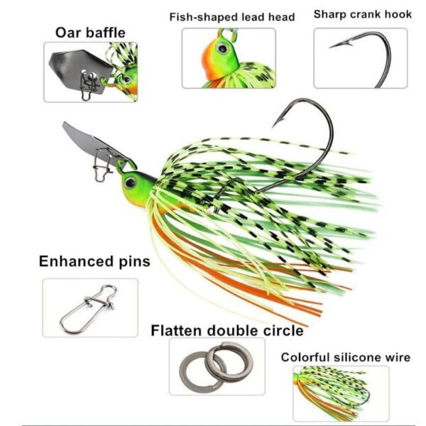 13G Chatter bait spinner bait weedless fishing lure for bass pike walleye fish Mini Swimming Hard Bait Metal Fishing Gear Winter