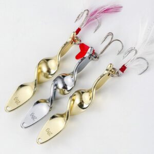 1PCS Silver Rotating Metal Spinner Spoon Fishing Lure Baits