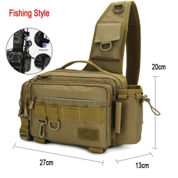Fishing Tackle Bag Single Shoulder and Waist Crossbody Bag - Image 12