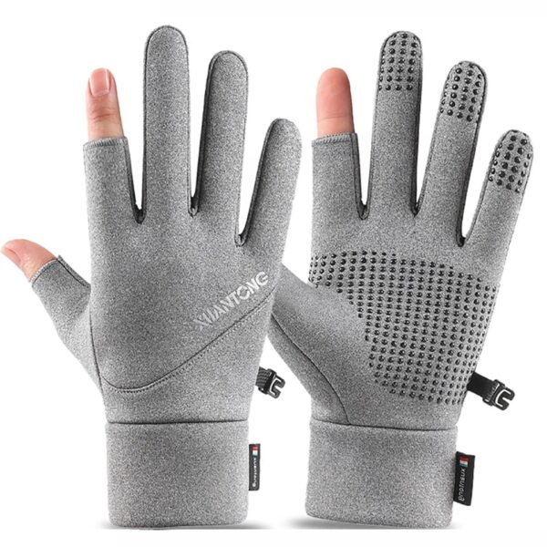 1 Pair Winter Windproof Warm Fishing Gloves Exposed Two-finger