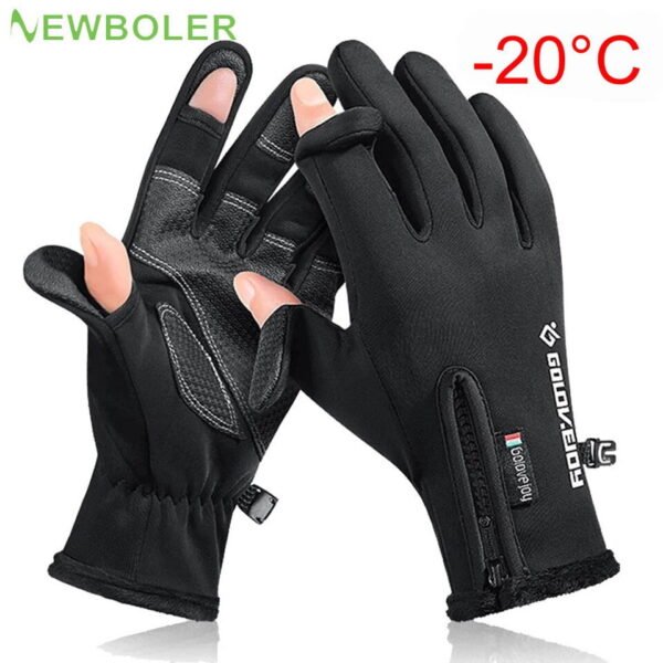 Winter Fishing Gloves 2 Finger Flip Waterproof Windproof