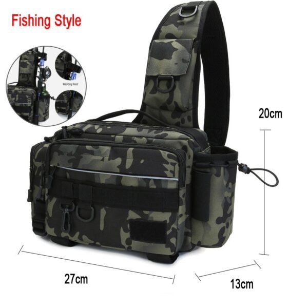 Fishing Tackle Bag Single Shoulder and Waist Crossbody Bag - Image 4