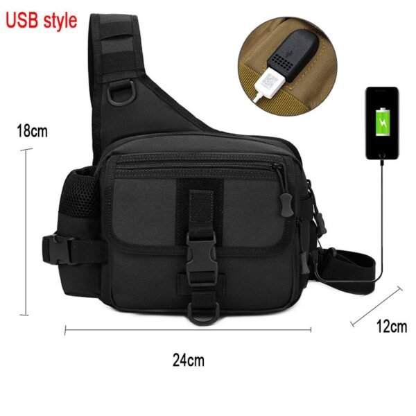 Fishing Tackle Bag Single Shoulder and Waist Crossbody Bag - Image 3
