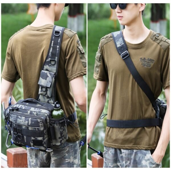 Fishing Tackle Bag Single Shoulder and Waist Crossbody Bag - Image 6
