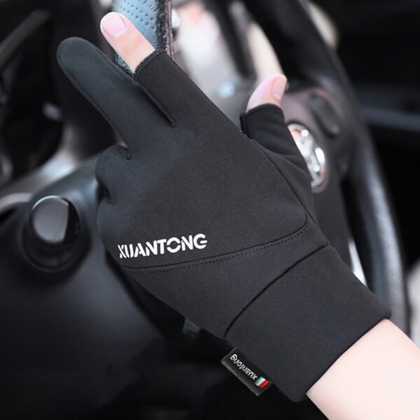 1 Pair Winter Windproof Warm Fishing Gloves Exposed Two-finger - Image 8
