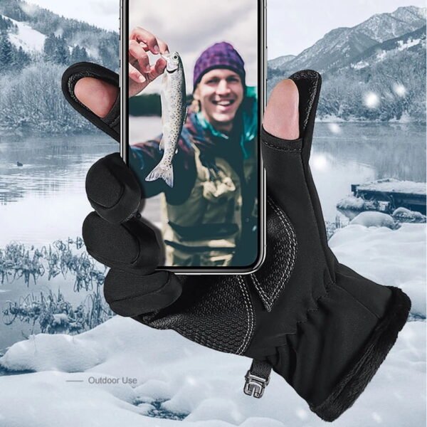 Winter Fishing Gloves 2 Finger Flip Waterproof Windproof - Image 6