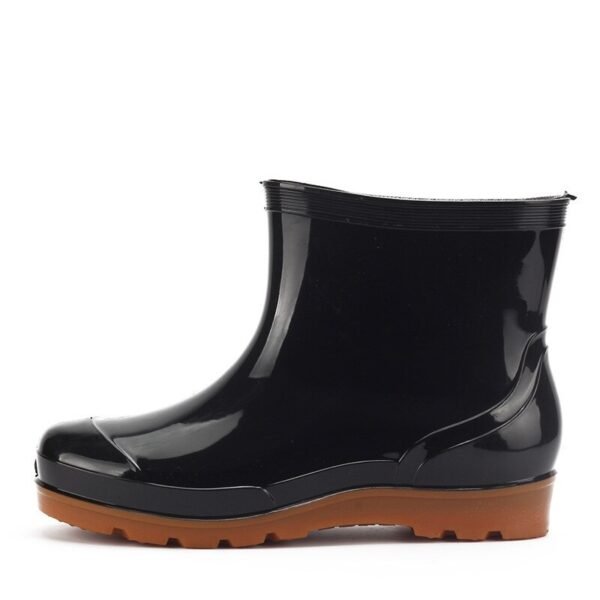 Black Men Rainboots Ankle Boots Waterproof - Image 7