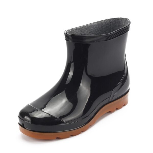 Black Men Rainboots Ankle Boots Waterproof - Image 6