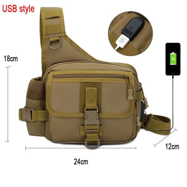 Fishing Tackle Bag Single Shoulder and Waist Crossbody Bag - Image 13