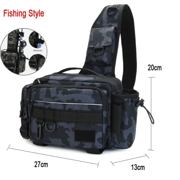 Fishing Tackle Bag Single Shoulder and Waist Crossbody Bag - Image 10