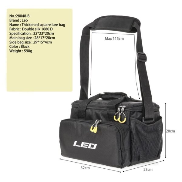 LEO Fishing Thickened Square Lure Bag 32cm*23cm*20cm - Image 6