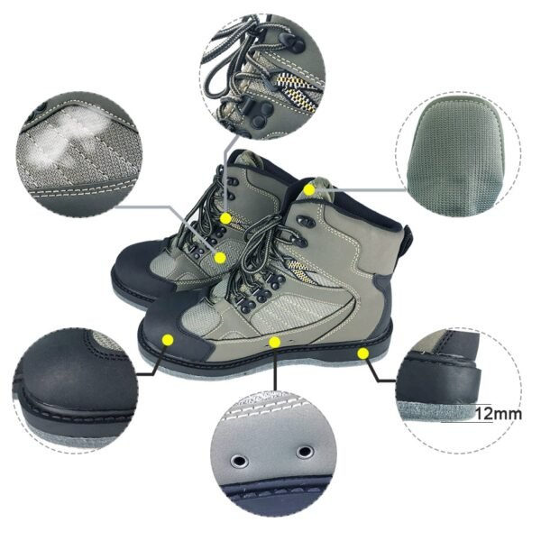 Original JEERKOOL Fly Fishing Shoes Felt / Rubber Sole Waders Aqua Upstream Hunting Sneakers Wading Boot Rock No-slip Unisex - Image 6