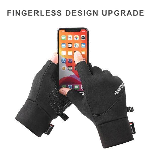 1 Pair Winter Windproof Warm Fishing Gloves Exposed Two-finger - Image 4
