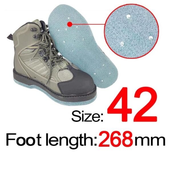 Rubber or Felt Fishing Shoes Rock Anti Skid Upstream Winter Hunting Wading Boots Leather Mesh Fabric Quick Dry Footwear - Image 5