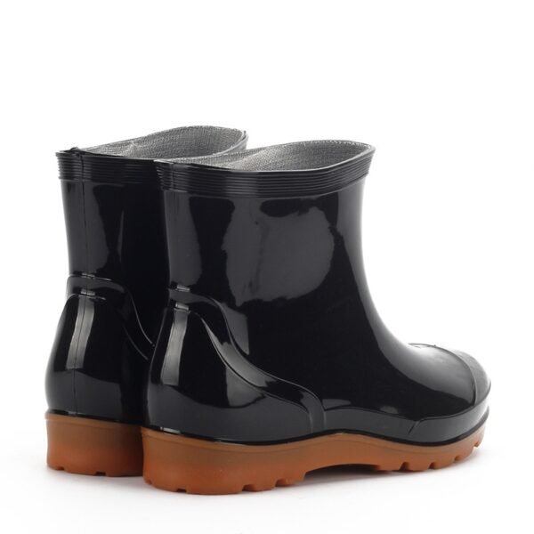 Black Men Rainboots Ankle Boots Waterproof - Image 5