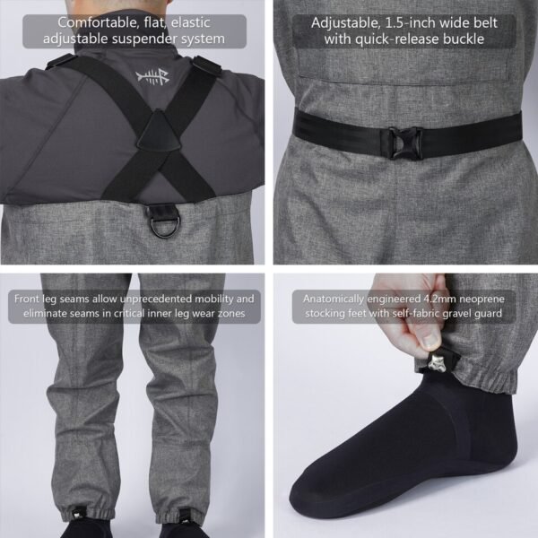 Bassdash IMMERSE Breathable Ripstop Fishing Hunting Waders - Image 2