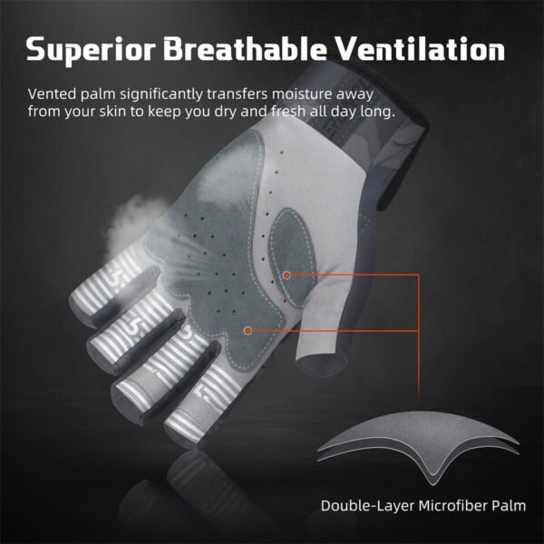 RUNCL Summer Fishing Gloves SPF Sun Men Hands Protection Gloves - Image 10