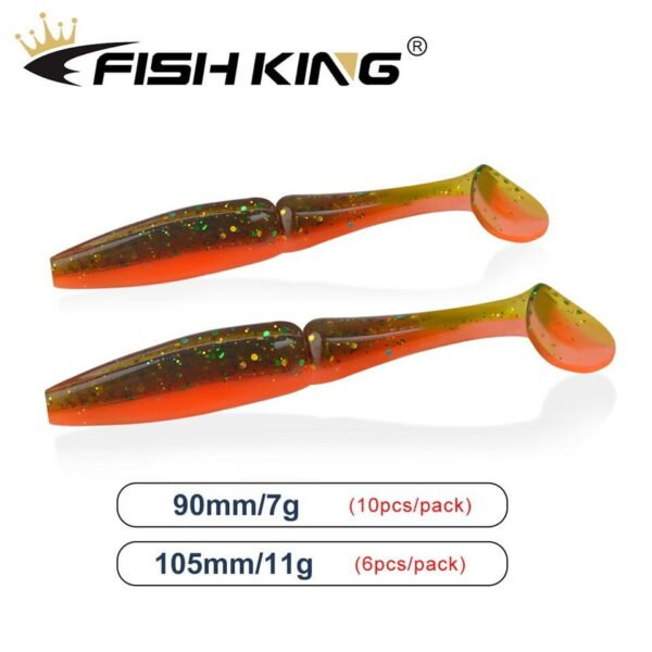 FISH KING One Up Shad Fishing Lure 90mm 105mm Soft Baits Silicone Fishing Wobbler - Image 15